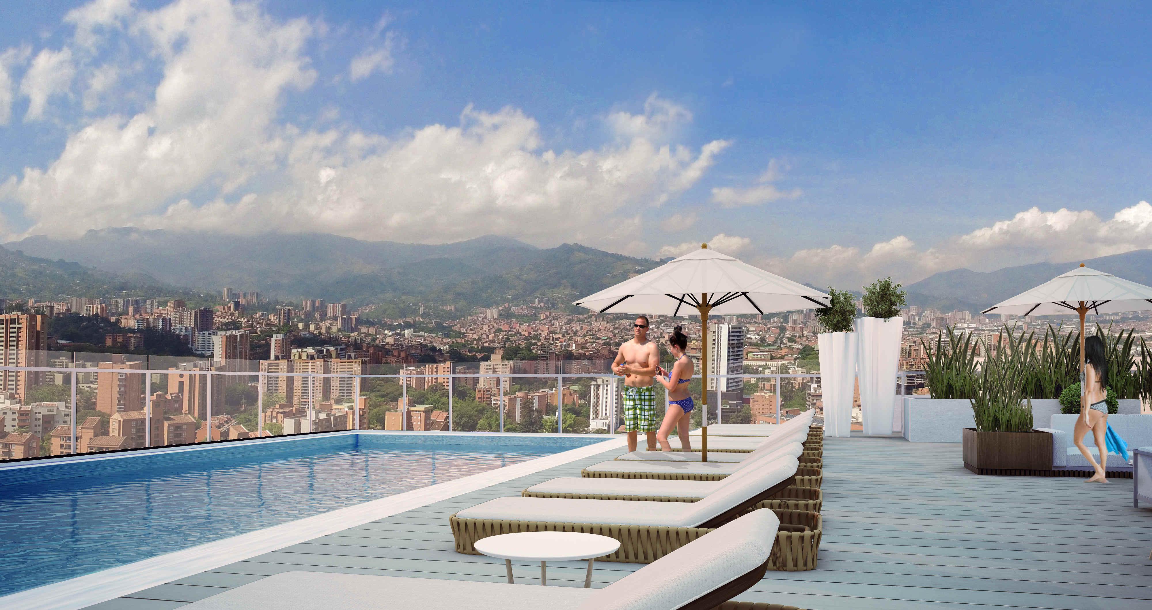 Hotel York Luxury Suites Medellin By Preferred Εξωτερικό φωτογραφία Skyline pool